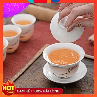 Bộ Chén Khải(Tiềm Trà) Sứ Cảnh Đức Trấn Thấu Quang
