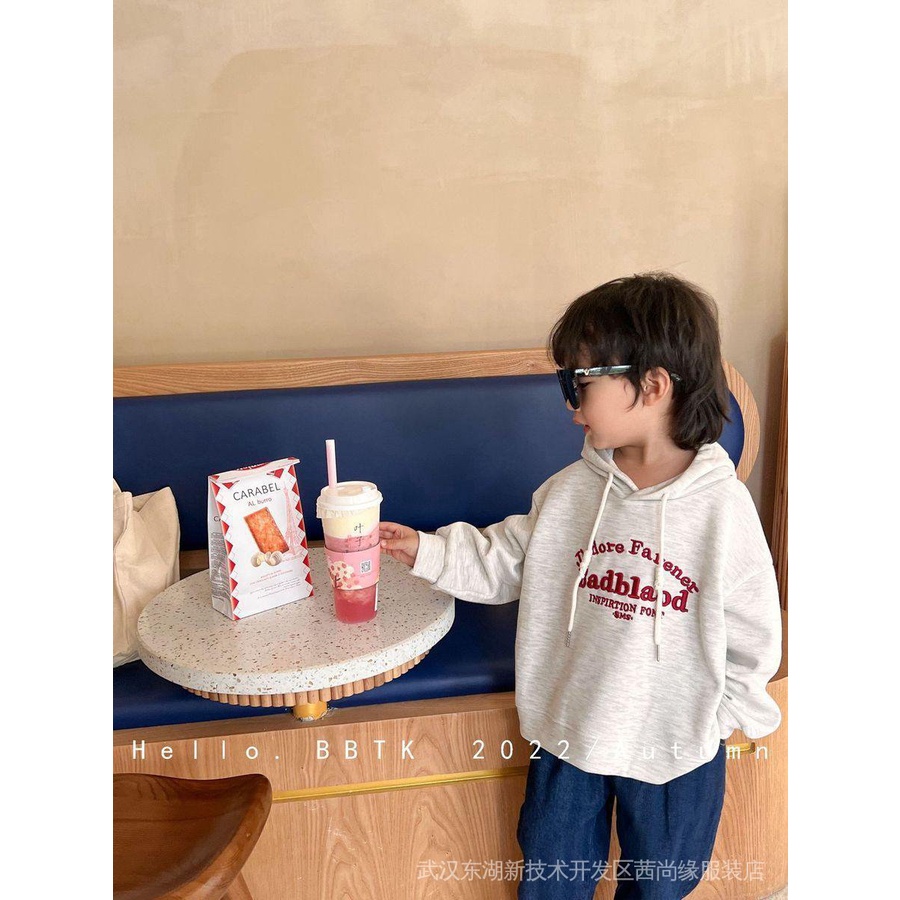 Áo Hoodie Thêu Chữ Phong Cách Hàn Quốc Mới Cho Bé