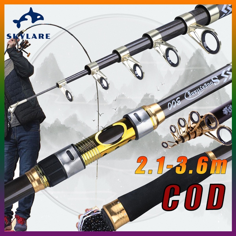 Cần câu máy giá rẻ sợi carbon chất lượng cao，2.1-3.6m có nhiều độ dài để lựa chọn