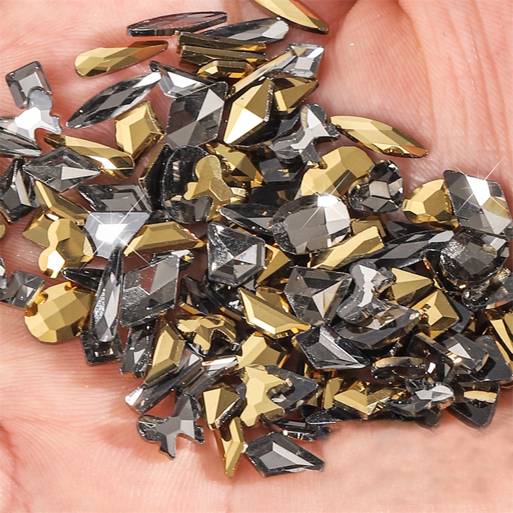 Bộ 100 Hạt Đá Cực Quang Trang Trí Móng Tay DIY