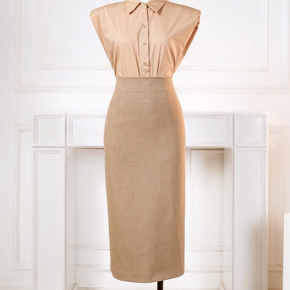 Chân váy công sở, dáng bút chì thanh lịch_HebeDesign_thời trang công sở