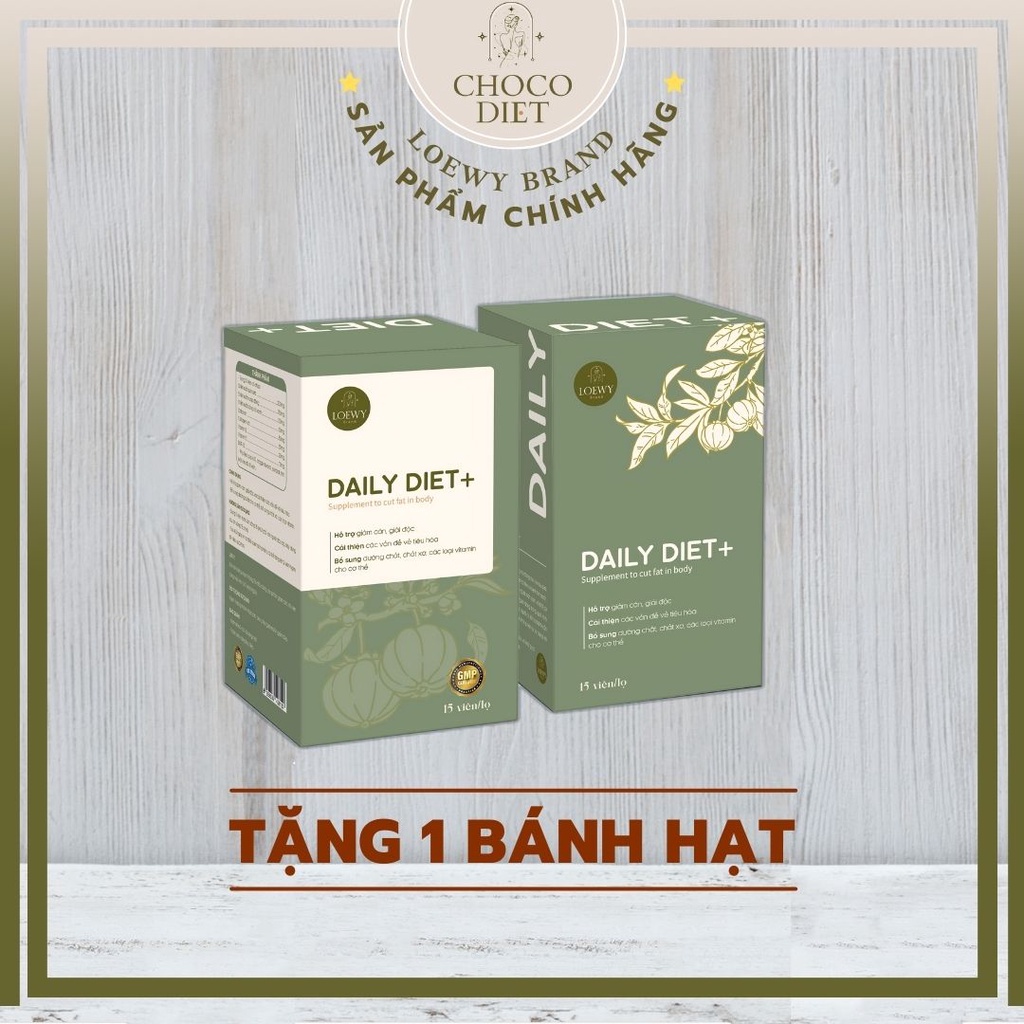 Viên giảm cân cấp tốc DAILY DIET Chính Hãng - Tặng kèm bánh hạt ăn kiêng