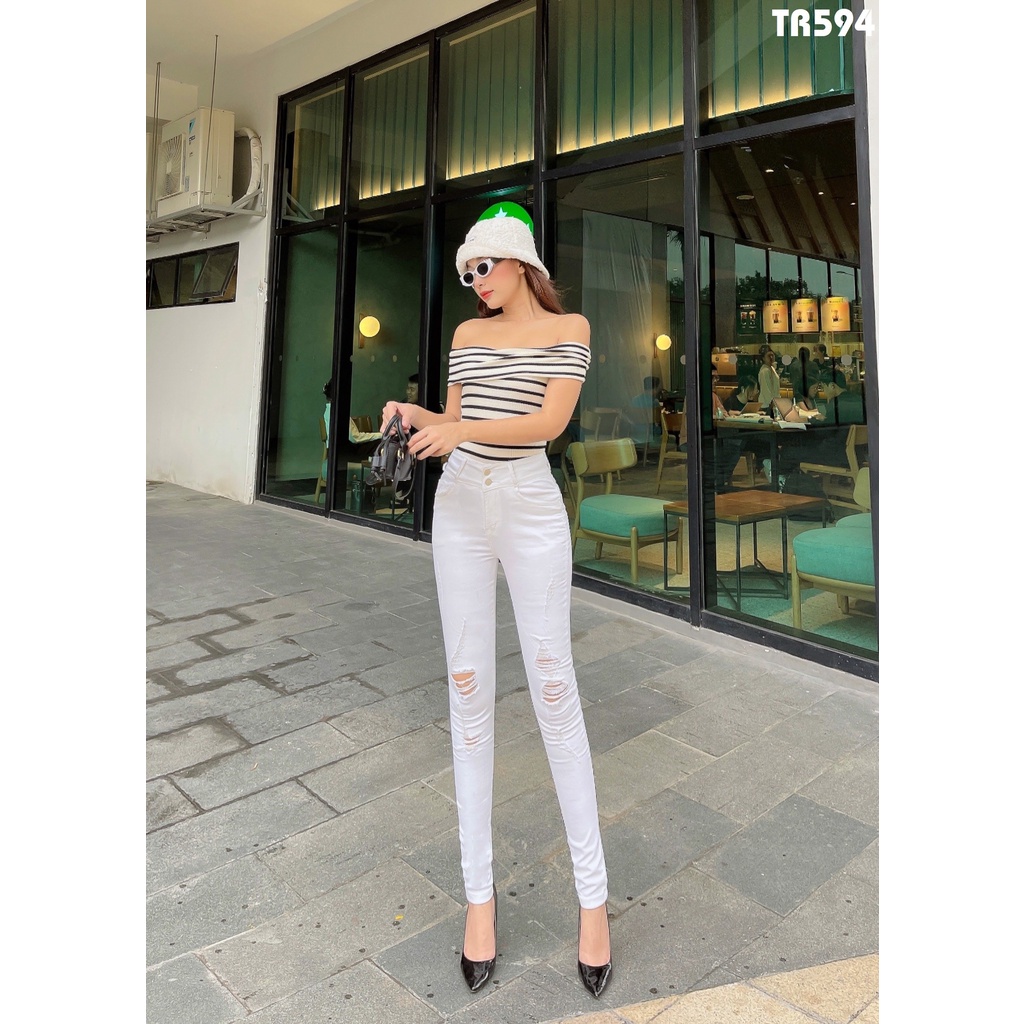 Quần jean nữ màu trắng