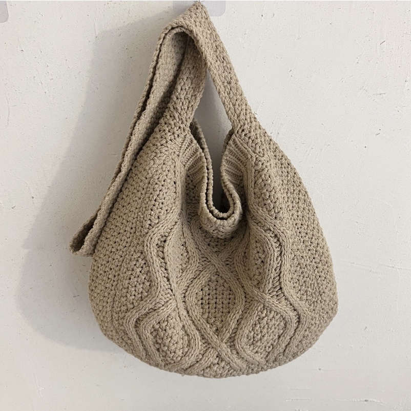 Túi Đeo Chéo Đan Len Cỡ Lớn Phong Cách Retro Hàn Quốc Thời Trang Mùa Thu Hàng Trăm Mới Cho Nữ