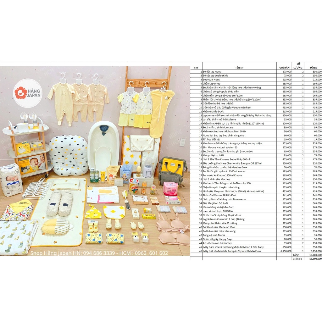 Combo đi sinh NẮNG VÀNG cho mẹ và bé