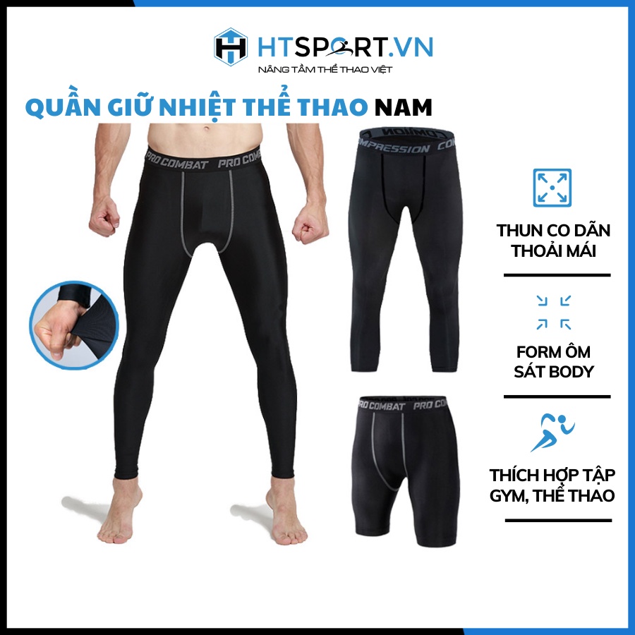 Quần Giữ Nhiệt Nam, Quần Tập Gym Jogger LEGGING Nam Lót Trong Dài Pro Combat Thể Thao Bóng Rổ Đá Bóng