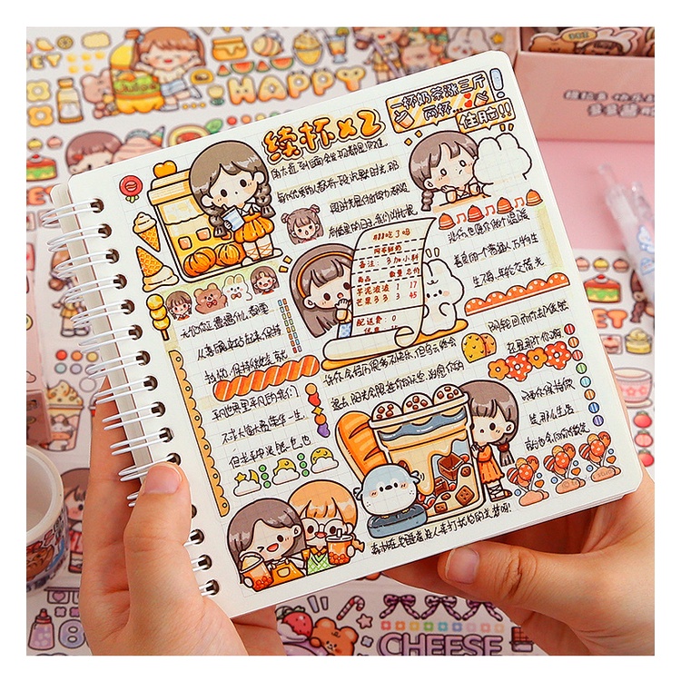 Idako  hộp sốt Dodo và hộp bịt mắt băng keo giấy nhân vật dễ thương happy pudding series DT034