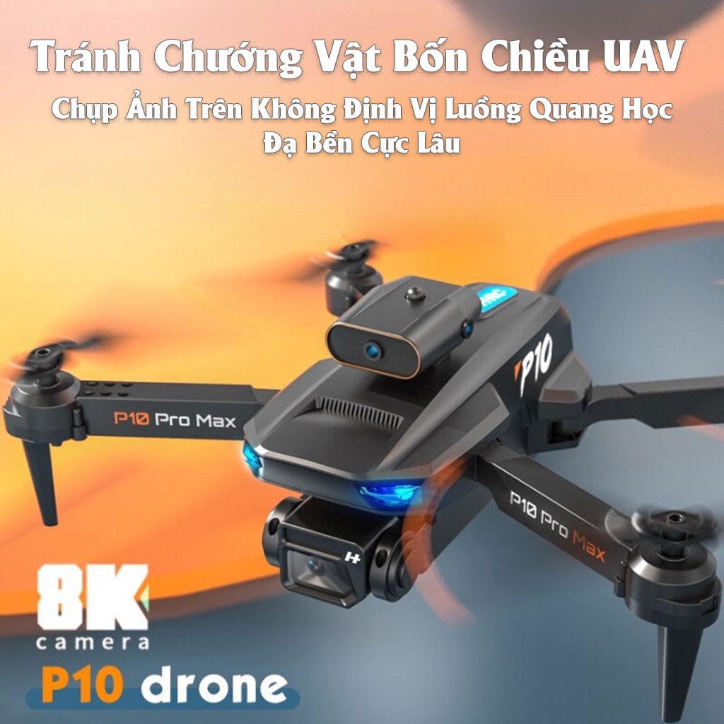 ⚡️ 𝙁𝙧𝙚𝙚 𝙎𝙝𝙞𝙥 ⚡️ Máy bay không người lái mini Flycam P10 Pro với camera kép 8K Wifi FPV 4 mặt Tránh chướng ngại vật | BigBuy360 - bigbuy360.vn