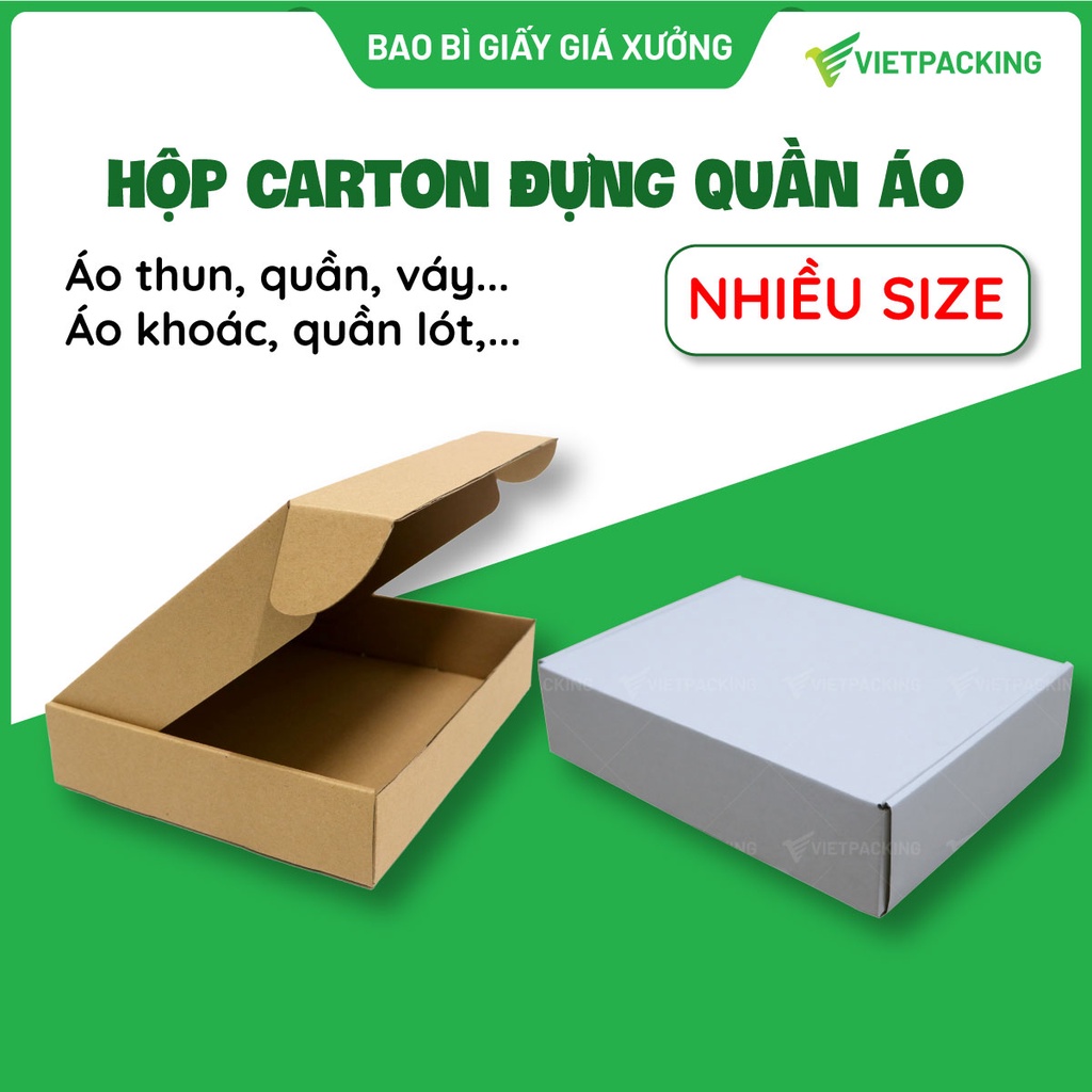 Hộp giấy đựng quần áo, hộp carton đựng quần áo đẹp, làm quà tặng, đóng quần áo cho shop thời trang