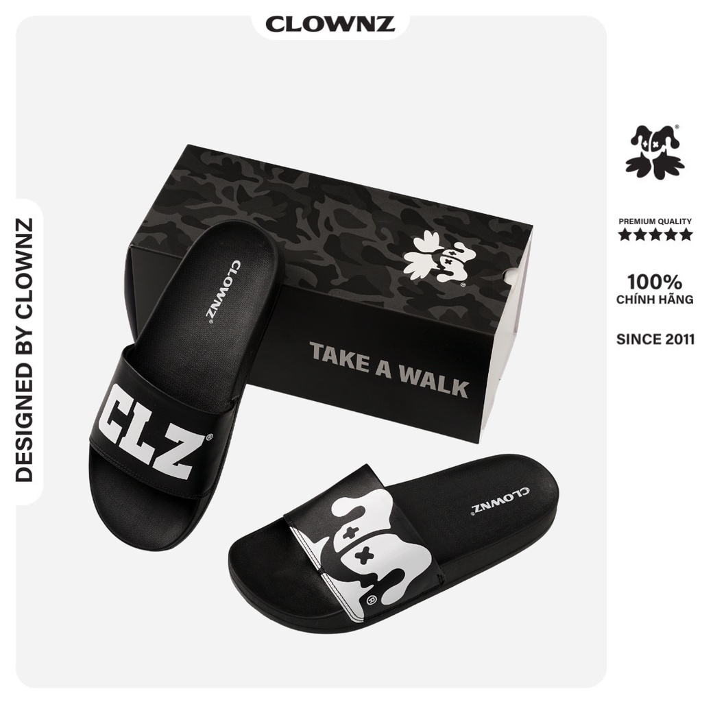 Dép local brand ClownZ Slipper Full box, đi chơi trong nhà cao su, ôm chân, chống trơn trượt nam nữ