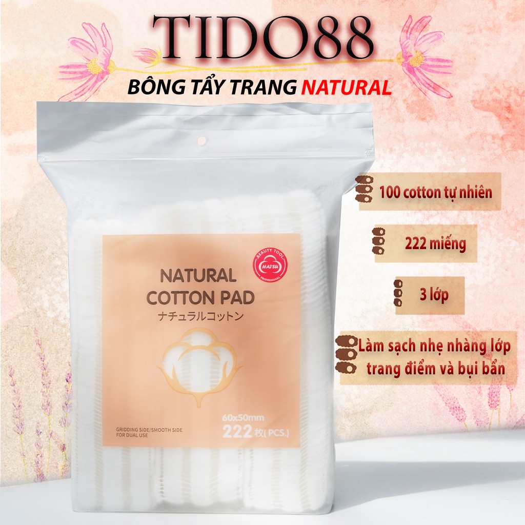 Bông tẩy trang 222 miếng cotton pads LATUBO 3 lớp NPP Tido88