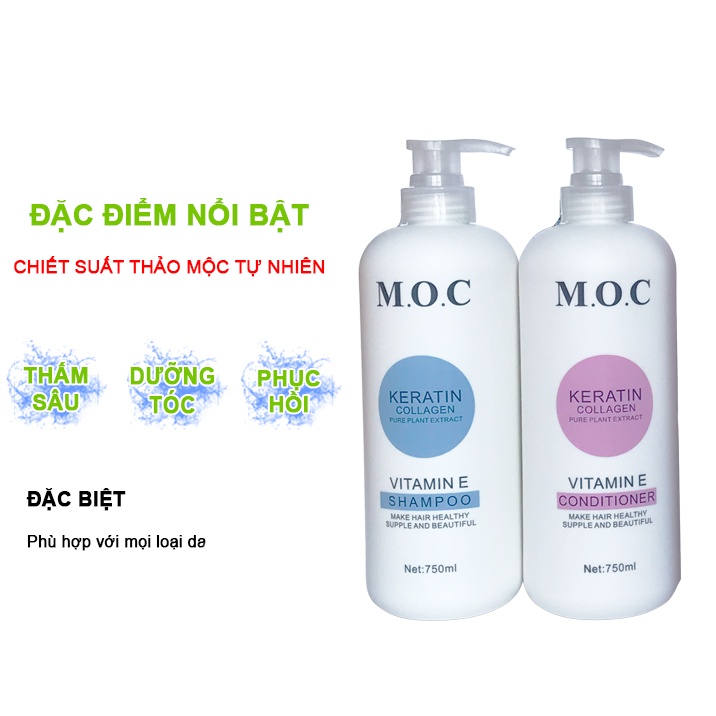 Dầu gội đầu MOC Keratin Collagen Phục Hồi Tóc Hư Tổn, giúp mọc tóc nhanh Lamyra