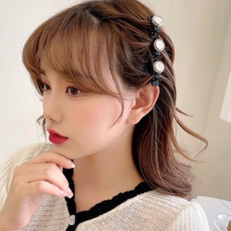 Kẹp Tóc Họa Tiết Sọc Caro / Gấu / Thỏ / Hoa Màu Trắng Đen Dễ Thương Thời Trang 2022