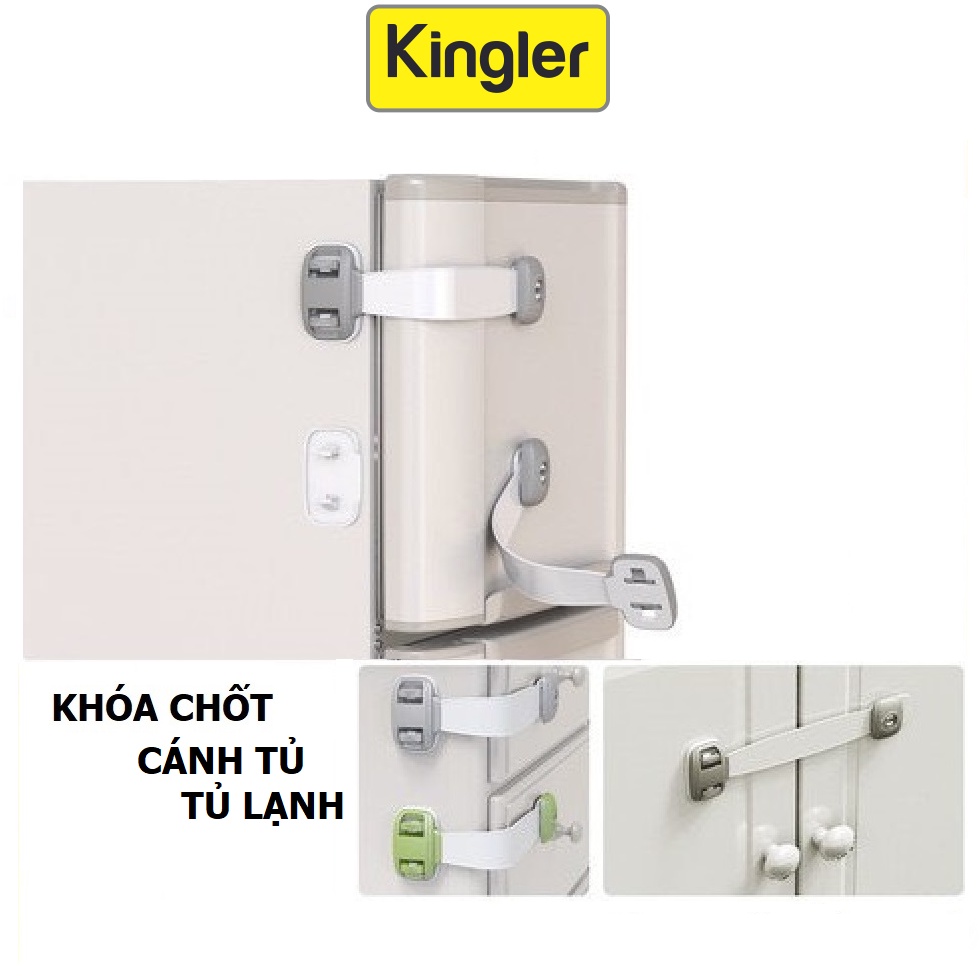 Khóa Chốt - Kingler, Tủ Lạnh, Chốt Khóa Ngăn Kéo, Tủ Đồ, Giúp Cánh Cửa An Toàn Cho Bé, An Tâm Cho Mẹ - 3104