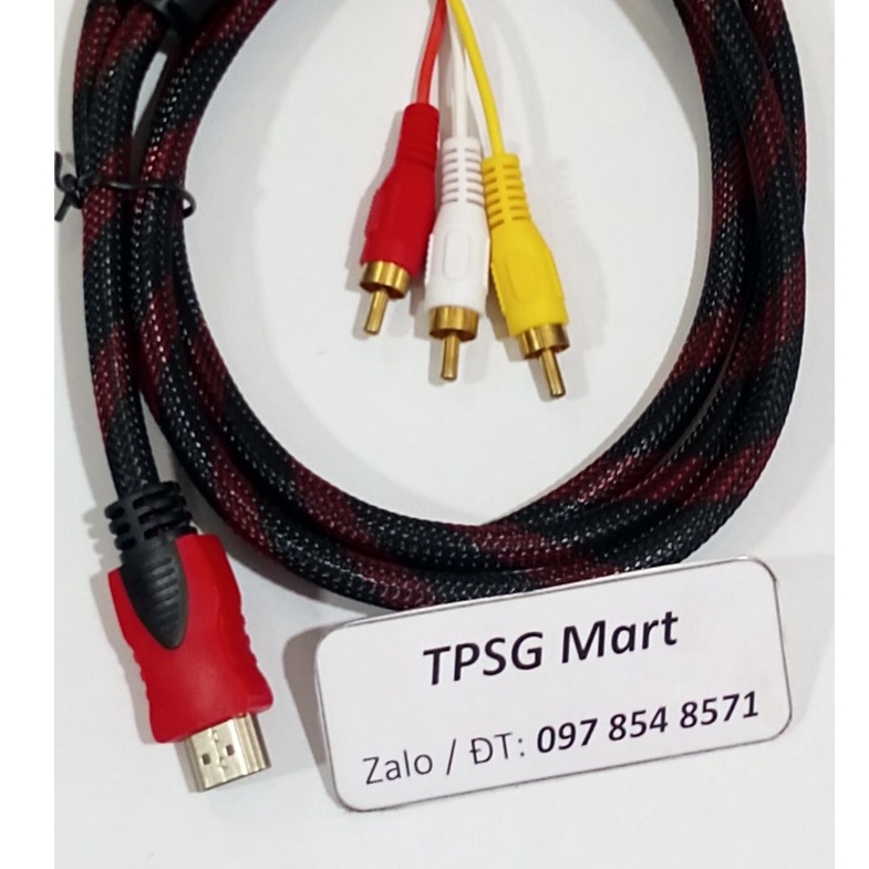 Cáp chuyển HDMI ra 3RCA : Cáp dài 1.5M