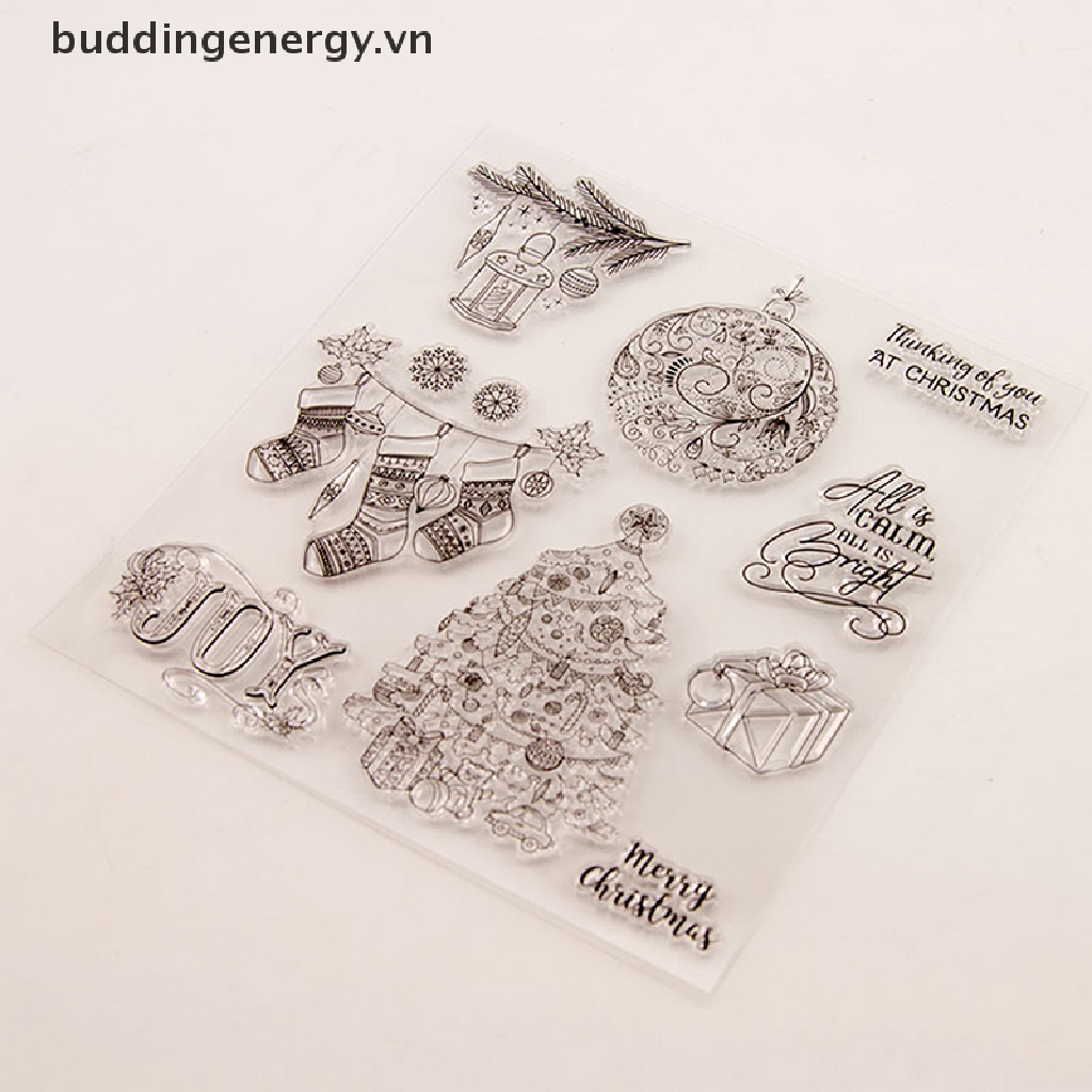 {BUDDI} Tem Đóng Dấu Bằng Cao Su Silicone Trong Suốt DIY Làm Quà Giáng Sinh {BUDDI}