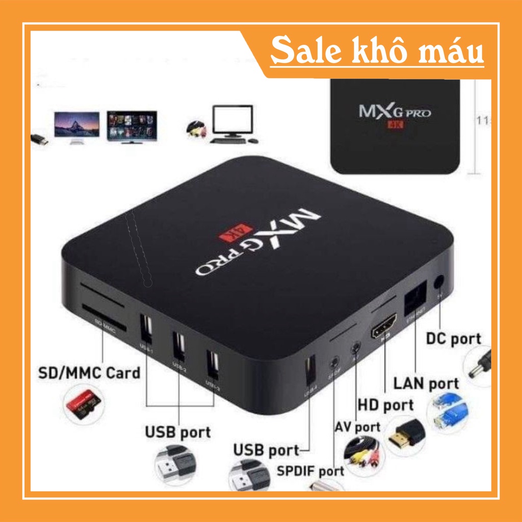 Tri ân Android TV box MXQ PRO 4K Android:10.1 Đã cài sãn xem truyền hình trên 200 kênh YouTube Facebook Tri ân