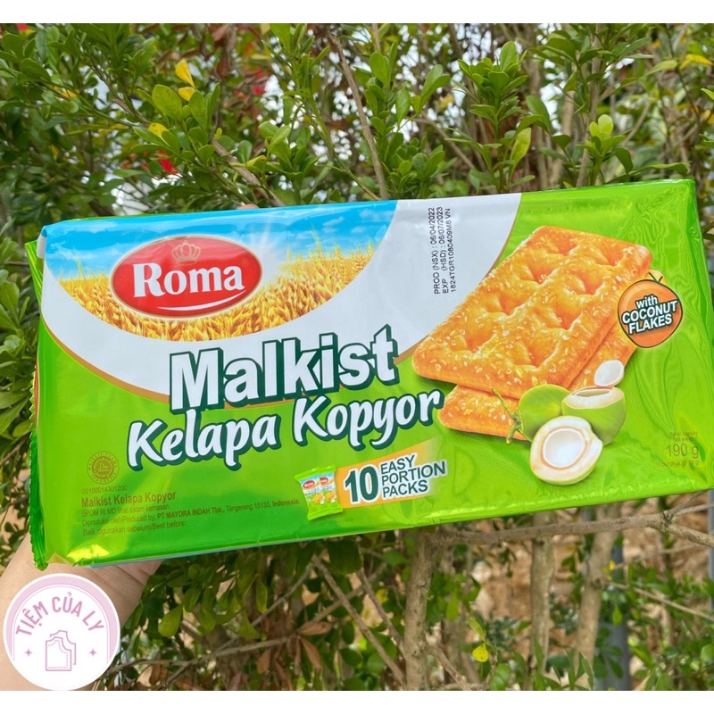 BÁNH QUY GIÒN DỪA ROMA MALKIST 190g (10 gói x 19g)