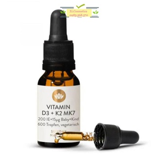 Vitamin D3 K2 MK7 cho bé Đức Sunday Natural 20ml giúp hấp thụ canxi phát