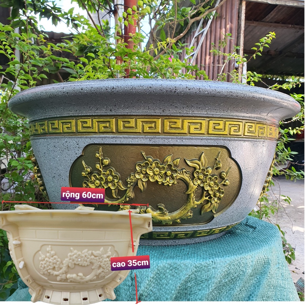 Khuôn đúc chậu cảnh tròn 60 và chân đôn