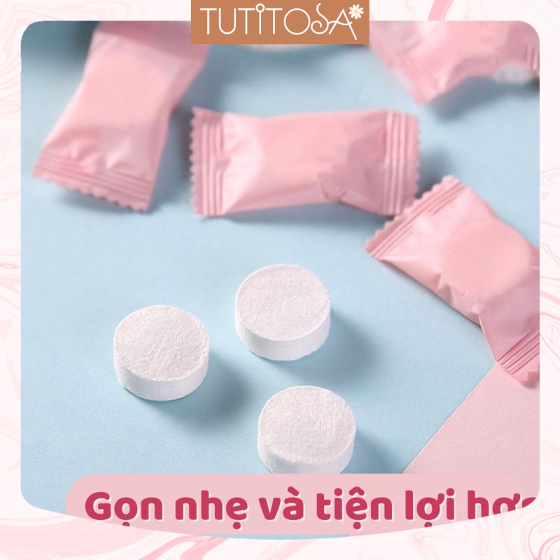 Khăn giấy nén dạng viên kẹo tiện lợi mang ra ngoài