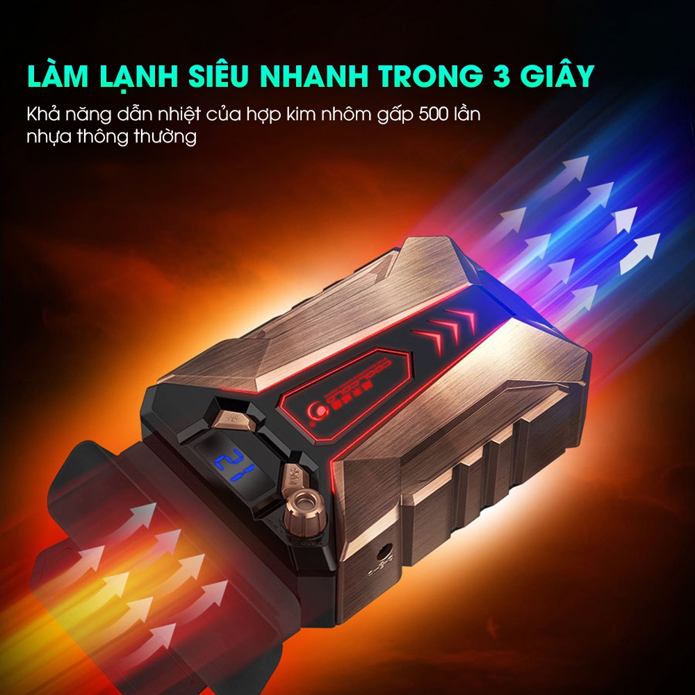 Hút gió tản nhiệt laptop SIDOTECH MAGIC 7 mini hợp kim nhôm cao cấp chống ồn trang bị màn hình LCD cùng đèn LED gaming