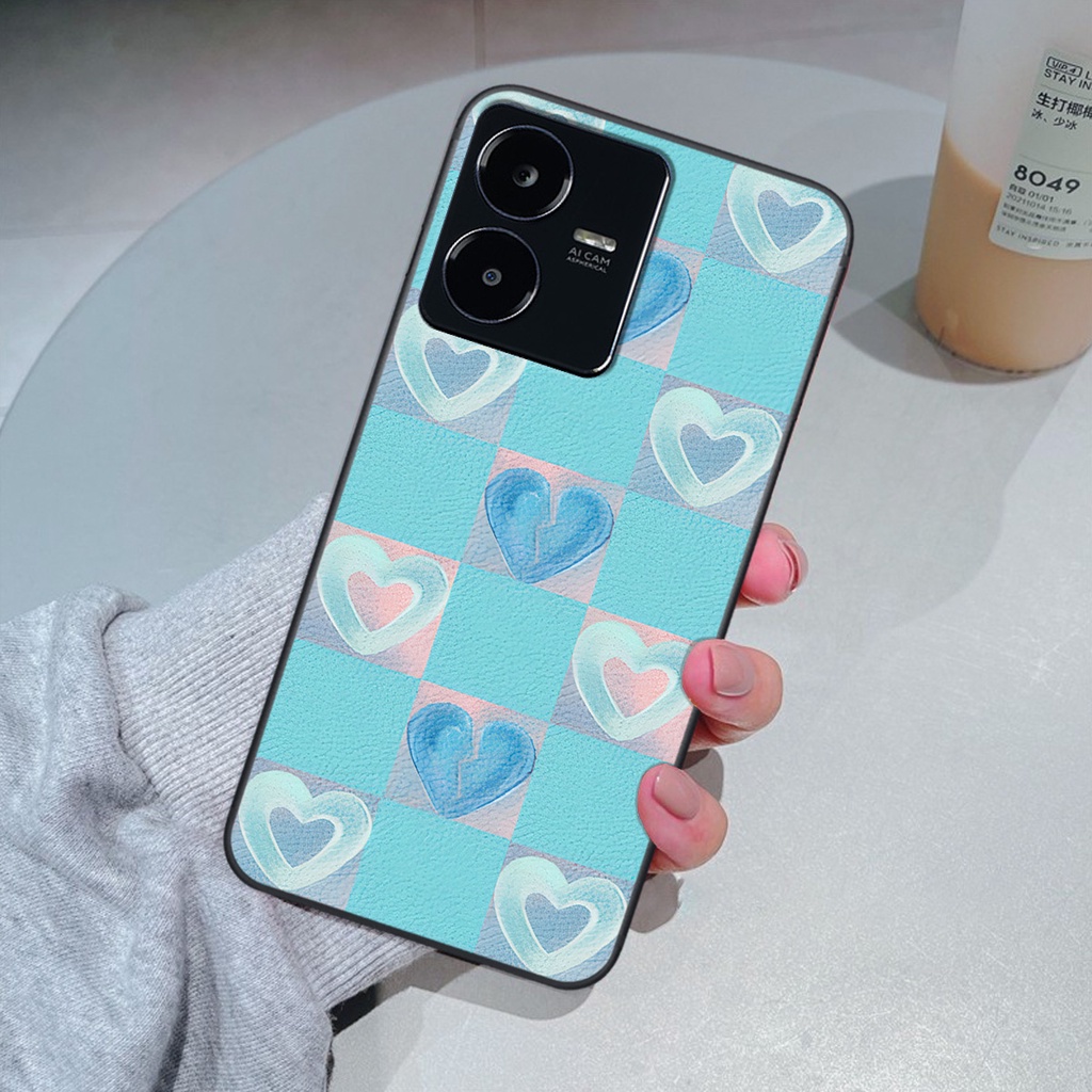 Ốp Vivo Y22S gấu Bear rick caro vuông thời trang siêu đẹp