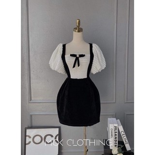 Đầm Nhung Tag Nơ Form Ngắn Bigsize