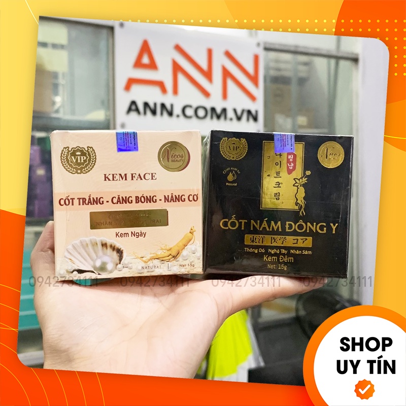 Combo Kem Face Cốt Trắng Căng Bóng Nicos và Kem Face Cốt Nám Đông Y Nicos Thanh Nhi Phiên Bản Mới