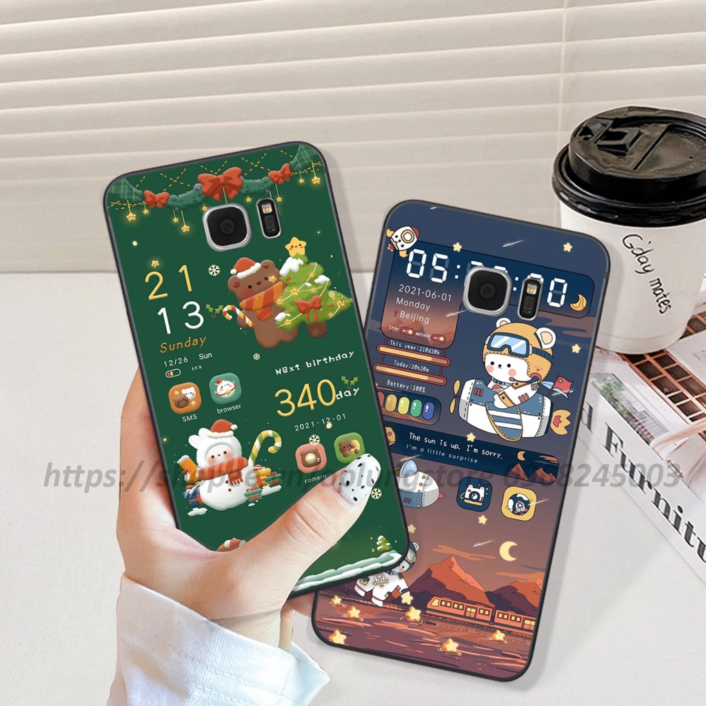 Ốp Samsung S6 / S6 EDGE-Plus / S7 / S7 EDGE bộ hình bear lovely,merry christmas,space,mill tea cute