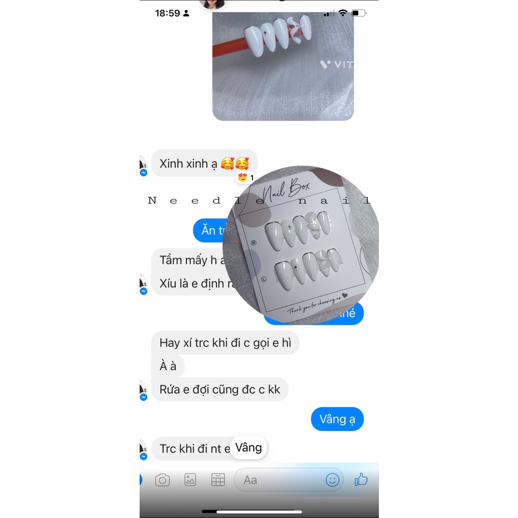 Móng tay giả thiết kế cho cô dâu màu trắng