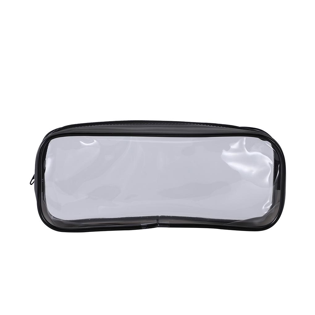 Túi Đựng Bút Bằng PVC Màu Đen Có Khóa Kéo Tiện Dụng Cho Học Sinh