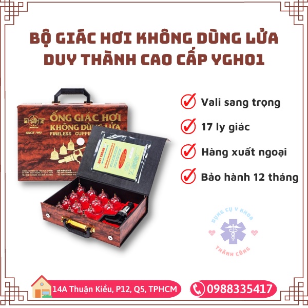 Bộ Giác hơi không dùng lửa Duy Thành cao cấp Vali Nâu (Cực sang trọng)