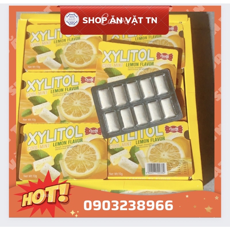 Xyliton hương chanh bạc hà  gum không đường vỉ 10 viên 10gr vỉ