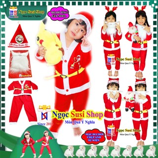 BỘ ĐỒ NOEL CHO BÉ TỪ 1 - 10 TUỔI BỘ ĐỒ ÔNG GIÀ NOEL - QUẦN ÁO NOEL CHO BÉ VẢI NỈ
