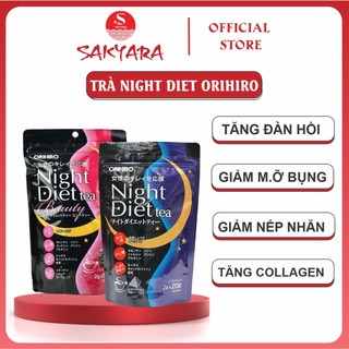 Trà giảm cân ban đêm Night Diet tea Orihiro Nhật Bản trà giảm cân an toàn bổ sung collagen làm đẹp da săn dáng