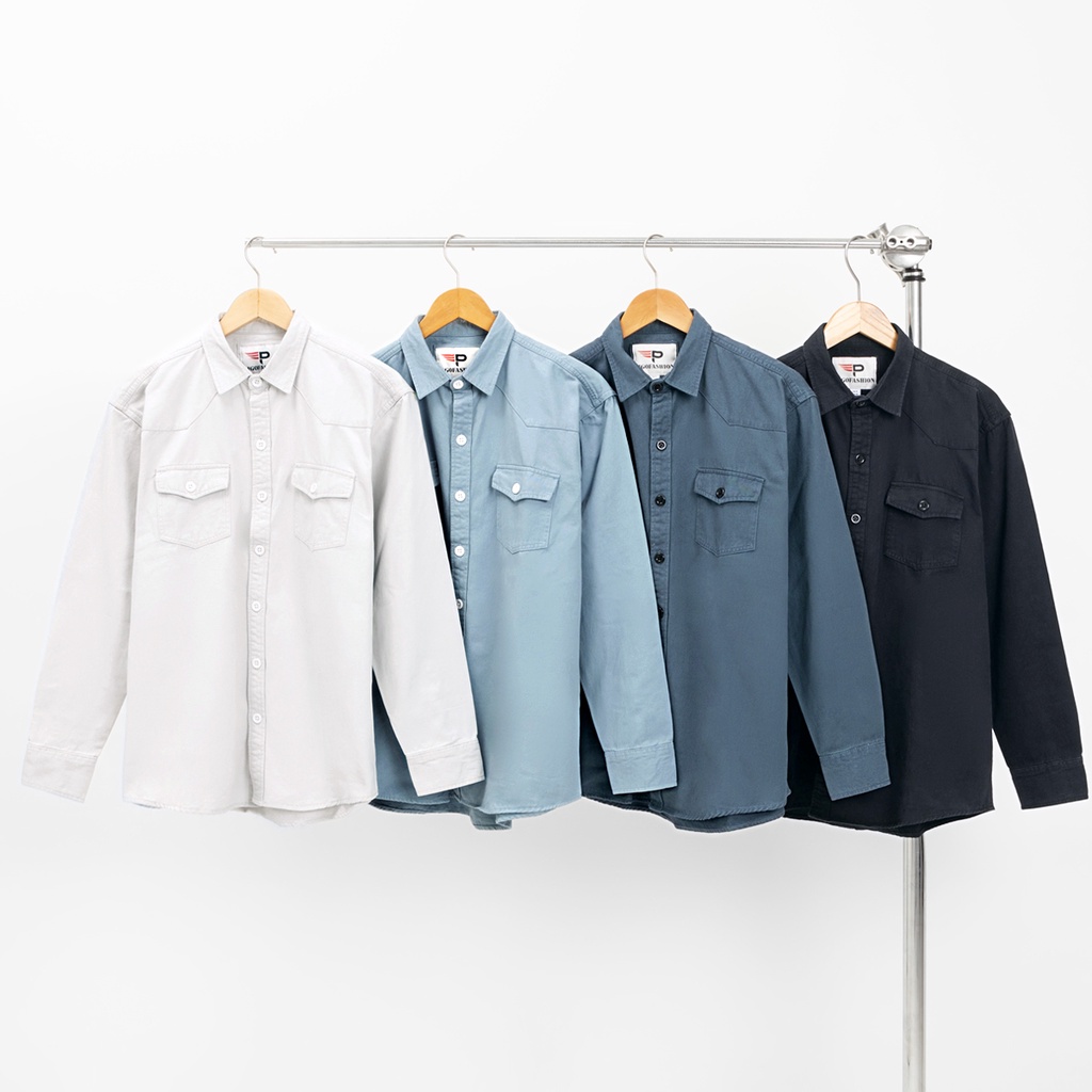 Áo khoác kaki jean nam denim kiểu túi hộp dày dặn chính hãng Pigofashion SPMAKKJ03 (4 màu)