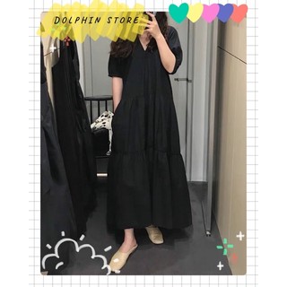 BIGSIZE Đầm đen dài bigsize