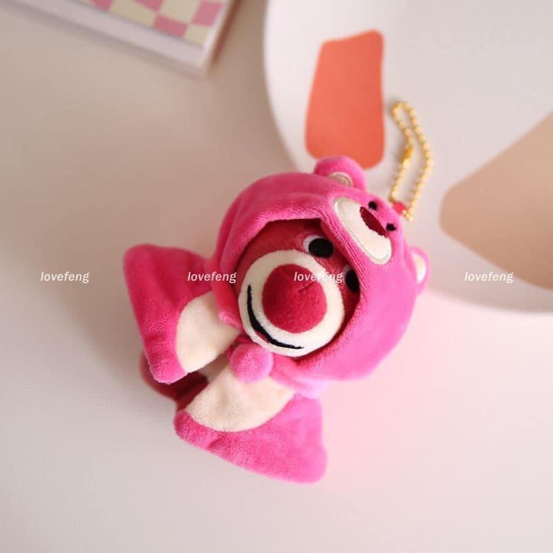 🍓 MÓC KHOÁ GẤU DÂU MINI ĐỘI NÓN LOTSO SIÊU DỄ THƯƠNG MẪU ĐẸP CHÍNH HÃNG TOY STORY