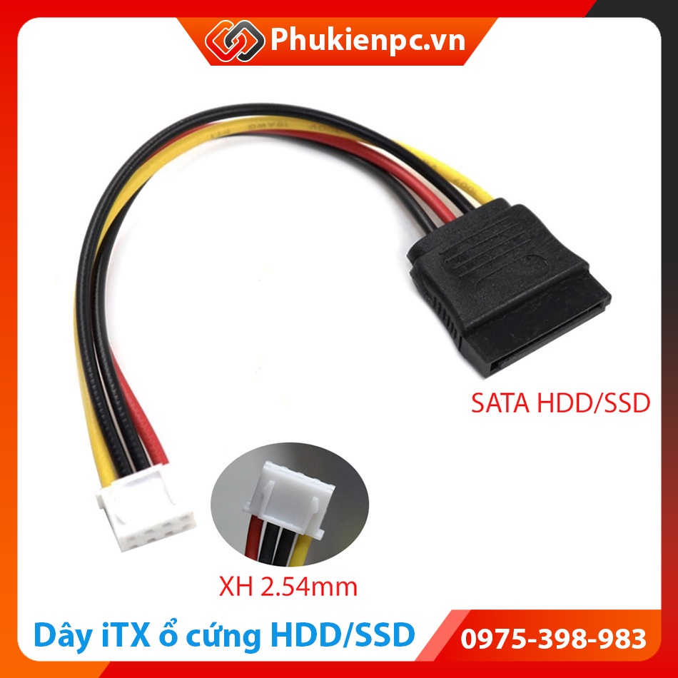 Cáp nguồn ổ cứng iTX XH2.54mm cho ổ cứng HDD SSD SATA, Mini PC, Tiny PC đầu ghi Camera Hikvision