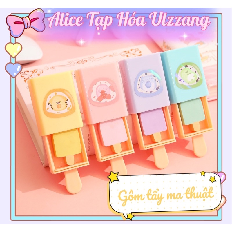 Gôm Tẩy Bút Chì Hình Que Kem Ma Thuật Dễ Thương Sáng Tạo ALICE033
