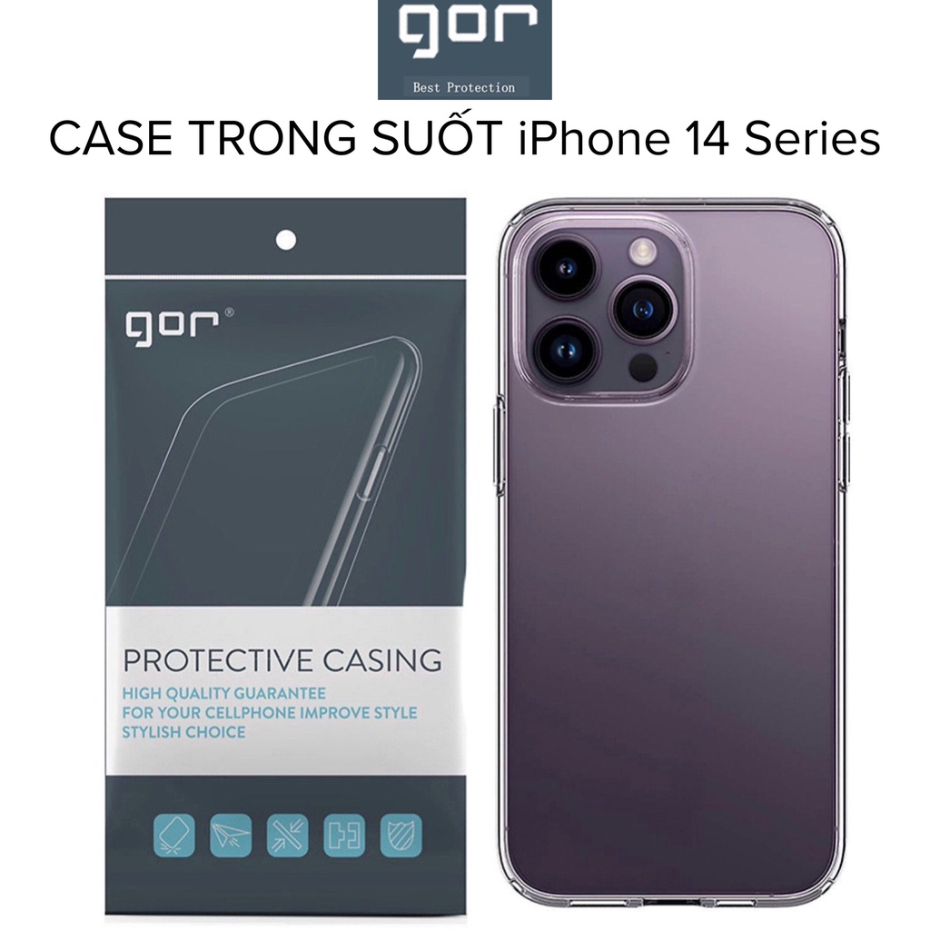 Ốp Lưng Trong Suốt Dành Cho iPhone 14 ProMax / 14 Pro / 14 Plus / 14 GOR - Hàng Chính Hãng