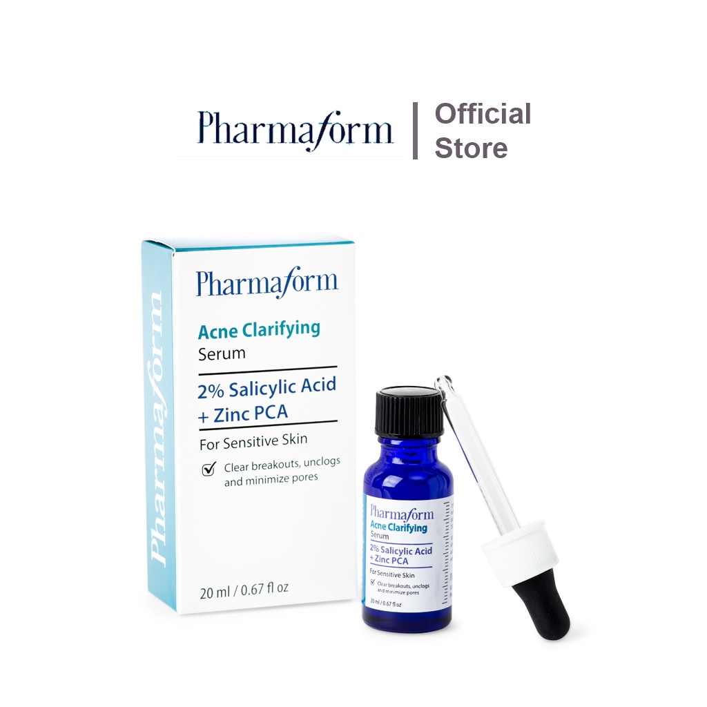Serum giảm và ngăn ngừa mụn đầu đen cho da mặt, tinh chất se khít lỗ chân lông PHARMAFORM Acne Clarifying 20ml
