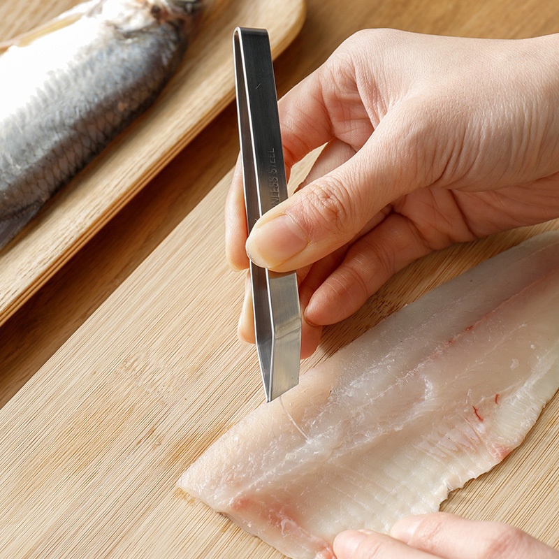 Nhíp gắp xương cá, nhổ lông gia cầm bằng inox 12cm