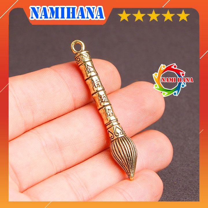 Bút văn xương, bút chữ nho tượng đồng, tượng đồng, vật phẩm phong thủy móc treo chìa khóa nhỏ gọn