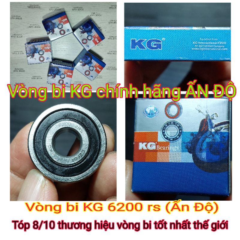 Bộ 2 Vòng bi KG 6200 rs, do Ấn Độ sản xuất, xếp thứ 8 trong tóp10 vòng bi tốt nhất thế giới, kích thước 10x30x9