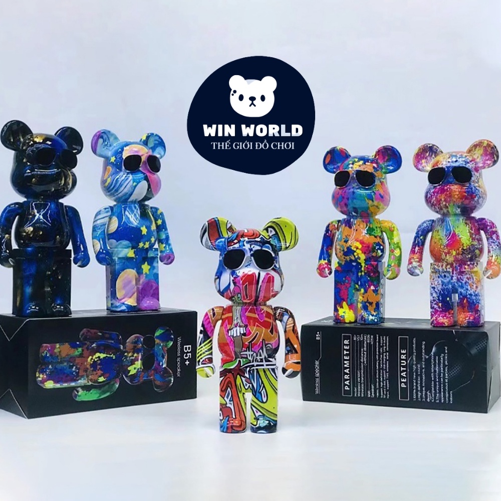 Loa Bluetooth Bearbrick Gấu B5 B5+ Plus Gắn Thẻ Nhớ Mini Không Dây Cho Máy Tính Laptop Âm Thanh Sống Động, Nghe Nhạc Cực