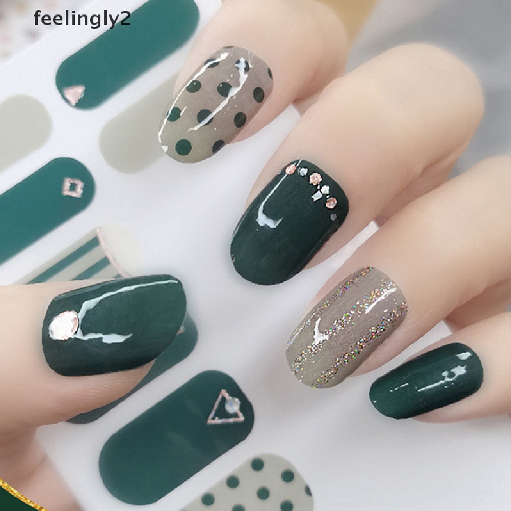 Miếng Dán Móng Tay 3D Màu Đồng Tự Dính Bao Phủ Toàn Diện