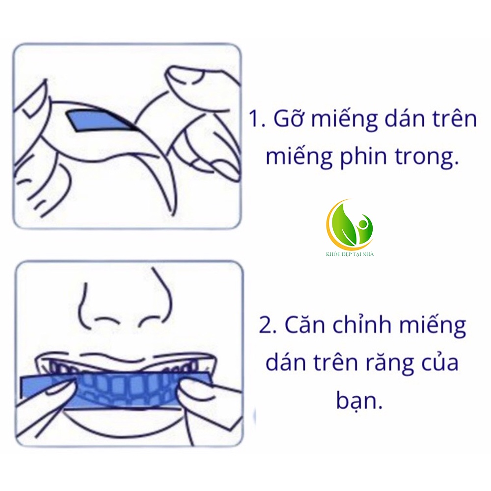 Miếng dán trắng răng, sáng bật tông, hơi thở thơm mát, miếng dán trắng