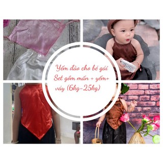Yếm đào truyền thống bé gái 3 màu ( 6kg - 35kg)